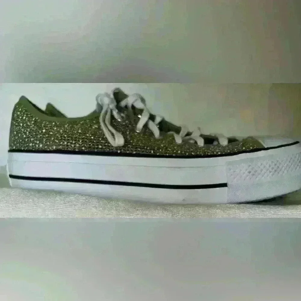 Converse Chuck Taylor Lift Ox Platform Shoe Sneaker Green White